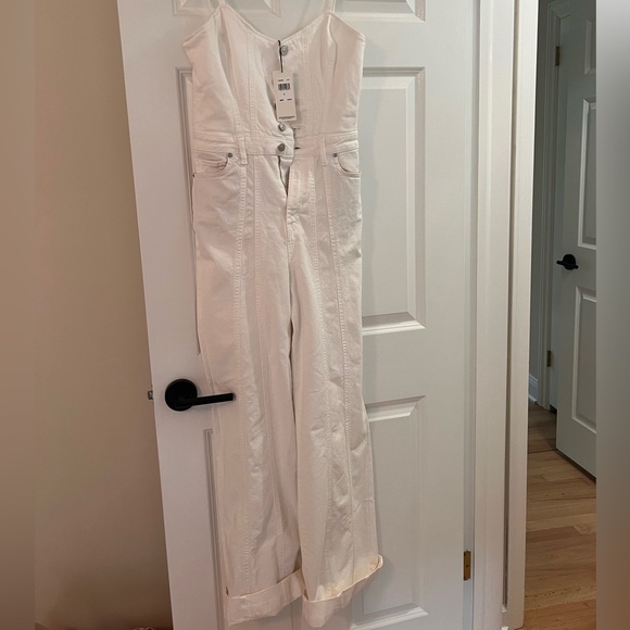 BUSTIER JUMPSUIT IN WHITE 7 for all mankind - Picture 4 of 6